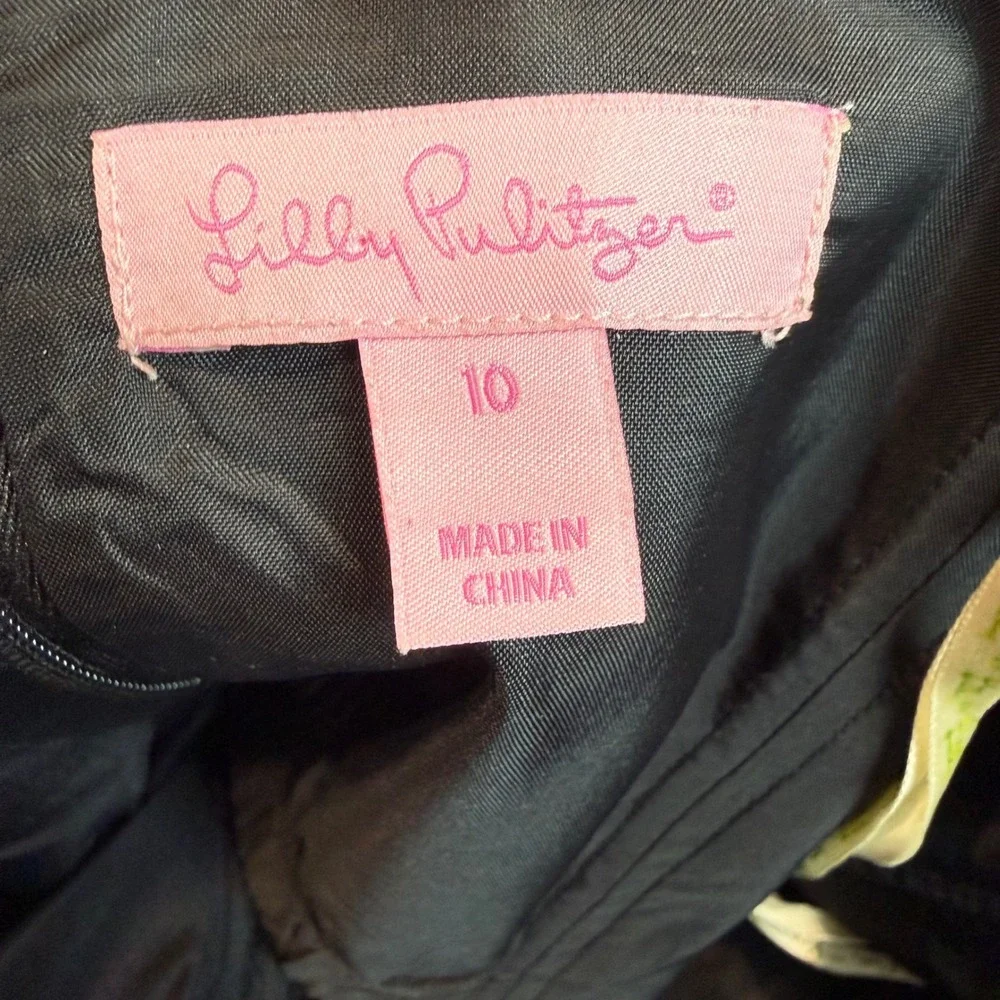 Lilly‎ Pulitzer Black Strapless Bow Dress Cocktail Size 10 - Picture 4 of 7